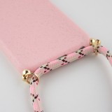 Hülle iPhone 7 / 8 / SE (2020, 2022) - Bio Eco-Friendly Vegan mit Handykette Necklace - Rosa