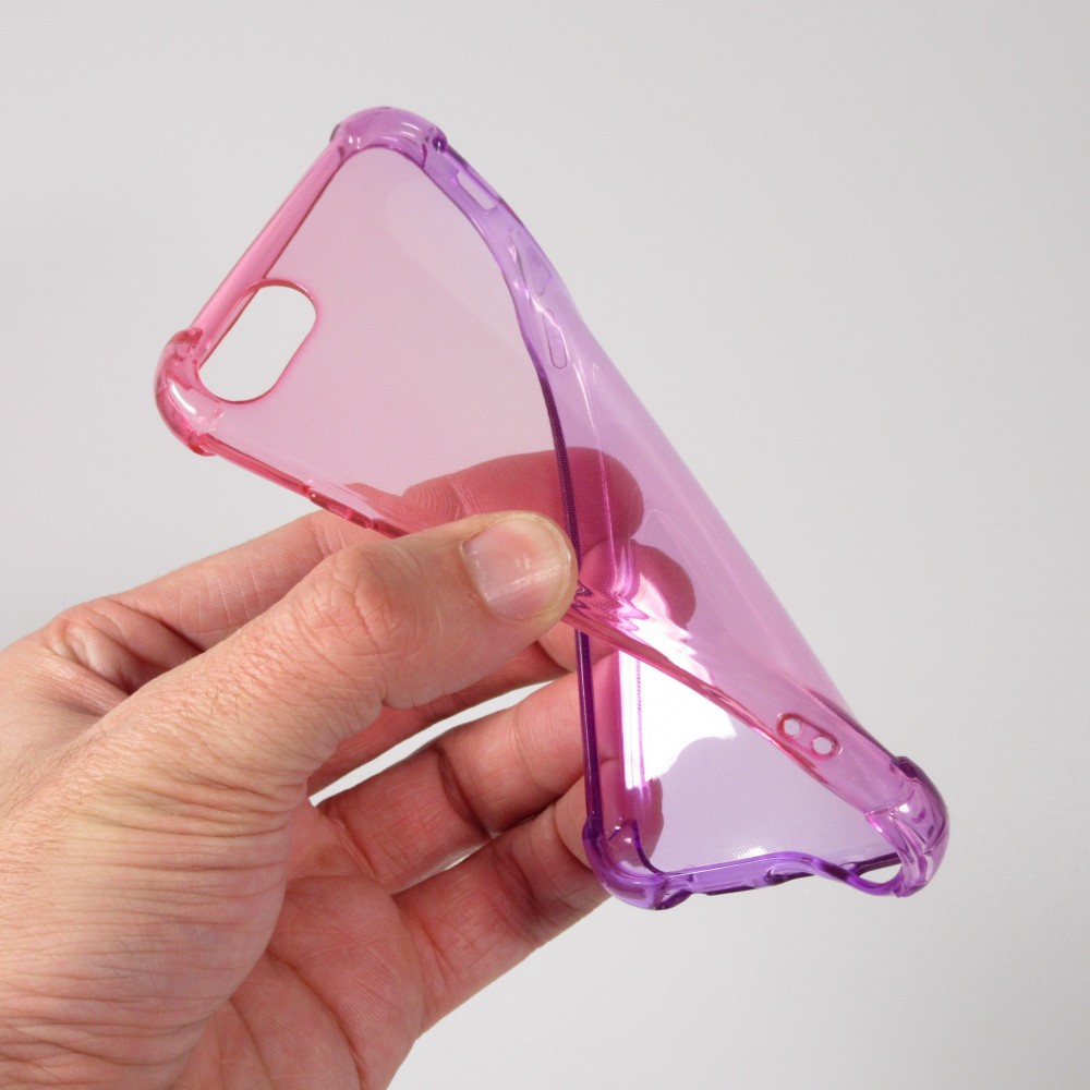 Hülle iPhone 7 / 8 / SE (2020, 2022) - Gummi Bumper Rainbow mit extra Schutz für Ecken Antischock - rosa - Violett