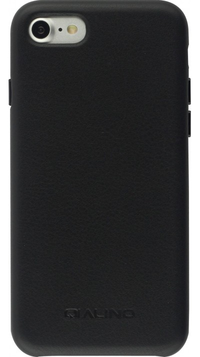 Coque iPhone 7 / 8 / SE (2020, 2022) - Qialino cuir véritable - Noir