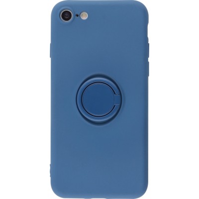 Hülle iPhone 7 / 8 / SE (2020, 2022) - Soft Touch mit Ring blau
