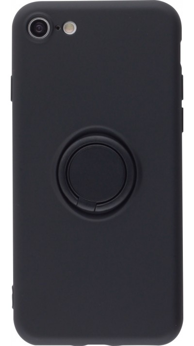 Coque iPhone 6/6s - Soft Touch avec anneau - Noir