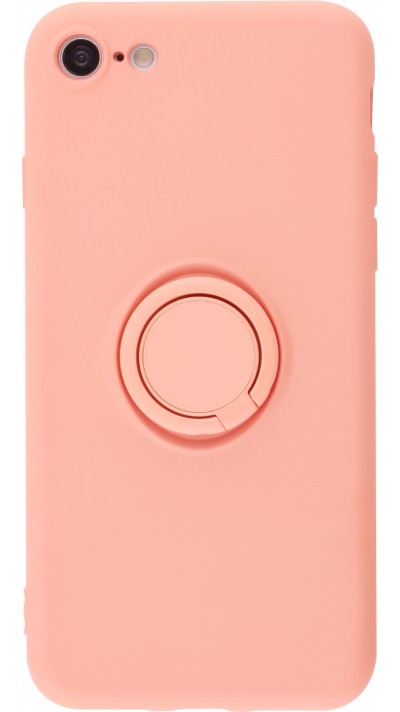 Coque iPhone 7 / 8 / SE (2020, 2022) - Soft Touch avec anneau - Orange