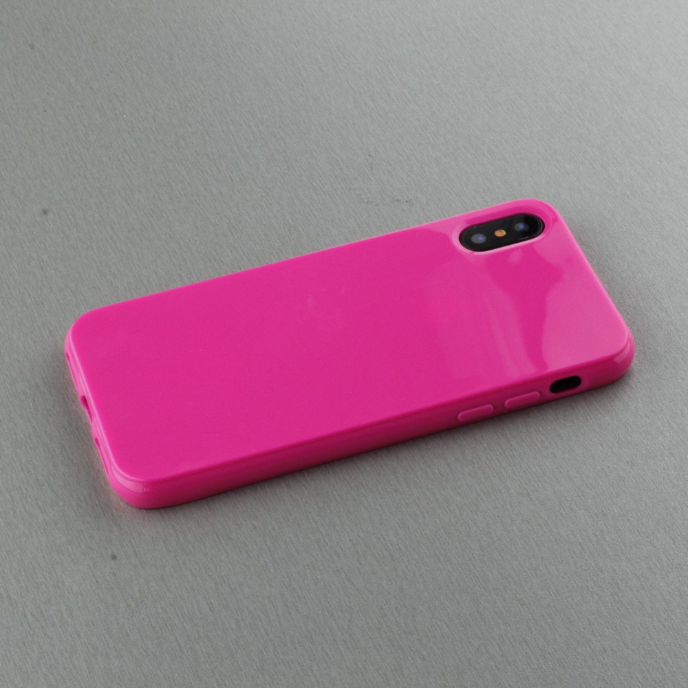 Hülle iPhone Xs Max - Gummi - Dunkelrosa