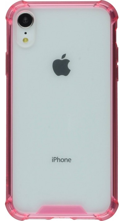 Coque iPhone XR - Bumper Glass - Rose foncé - Transparent
