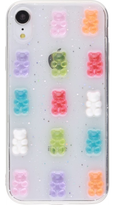 Coque iPhone XR - Gel Bonbons Oursons 3D
