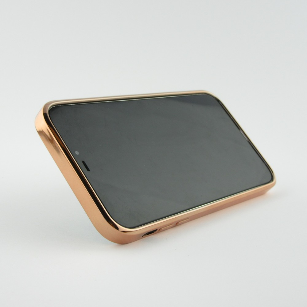 Hülle iPhone XR - Gummi Bronze mit Ring grau grün