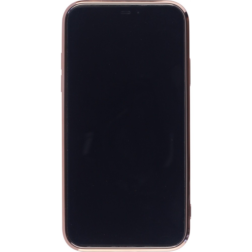 Coque iPhone XR - Gel Bronze avec anneau gris - Vert