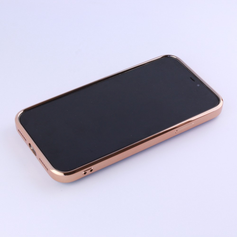 Hülle iPhone XR - Gummi Bronze mit Ring grau grün