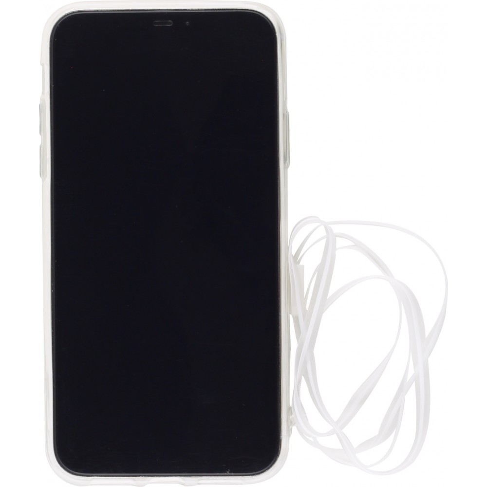 Hülle iPhone XR - Gummi Herzen 3D - Transparent