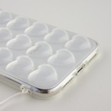 Hülle iPhone XR - Gummi Herzen 3D - Transparent
