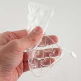 Hülle iPhone XR - Gummi Herzen 3D - Transparent