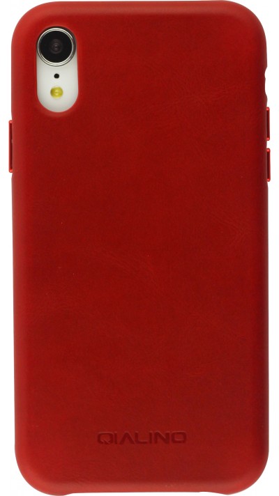 Coque iPhone Xs Max - Qialino cuir véritable - Rouge