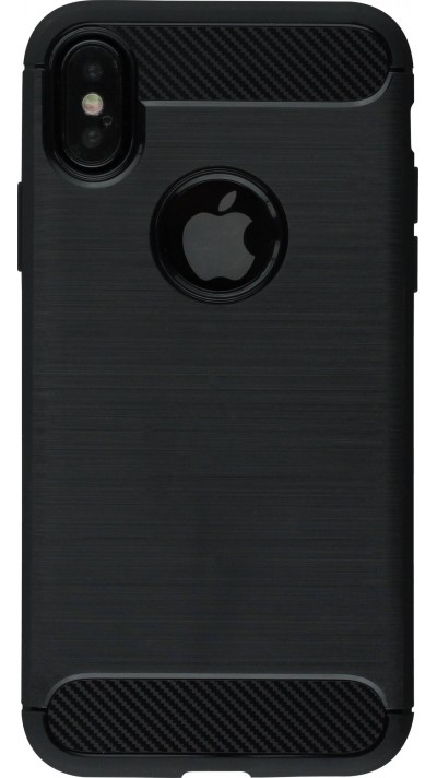 Coque iPhone X / Xs - Brushed Carbon - Noir