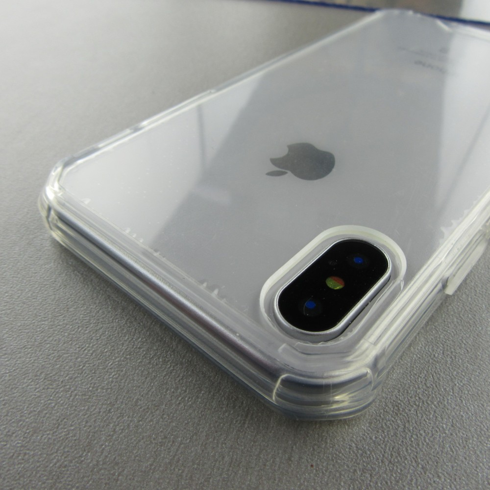 Coque iPhone X / Xs avec cache caméra Transparent / Noir