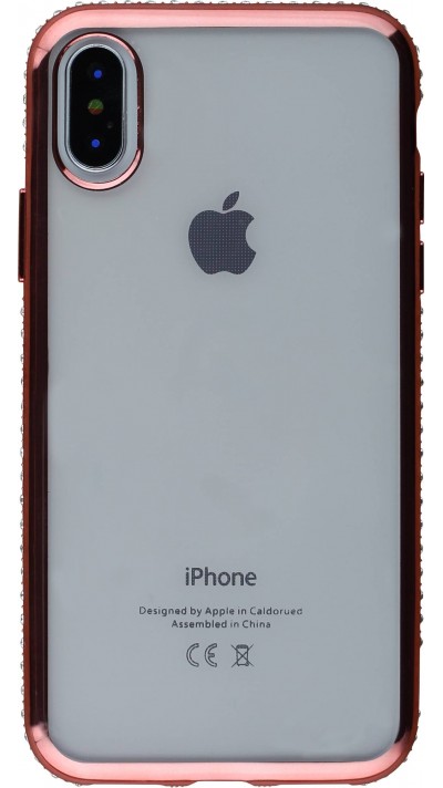 Hülle iPhone X / Xs - Bumper Diamond - Hellrosa