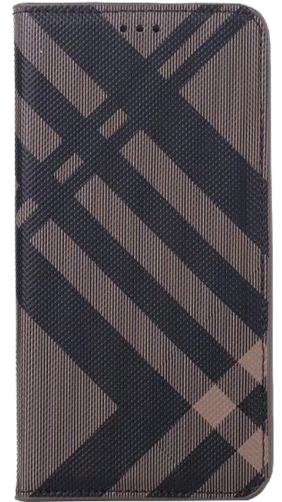 Coque iPhone X / Xs - Flip Lines - Brun