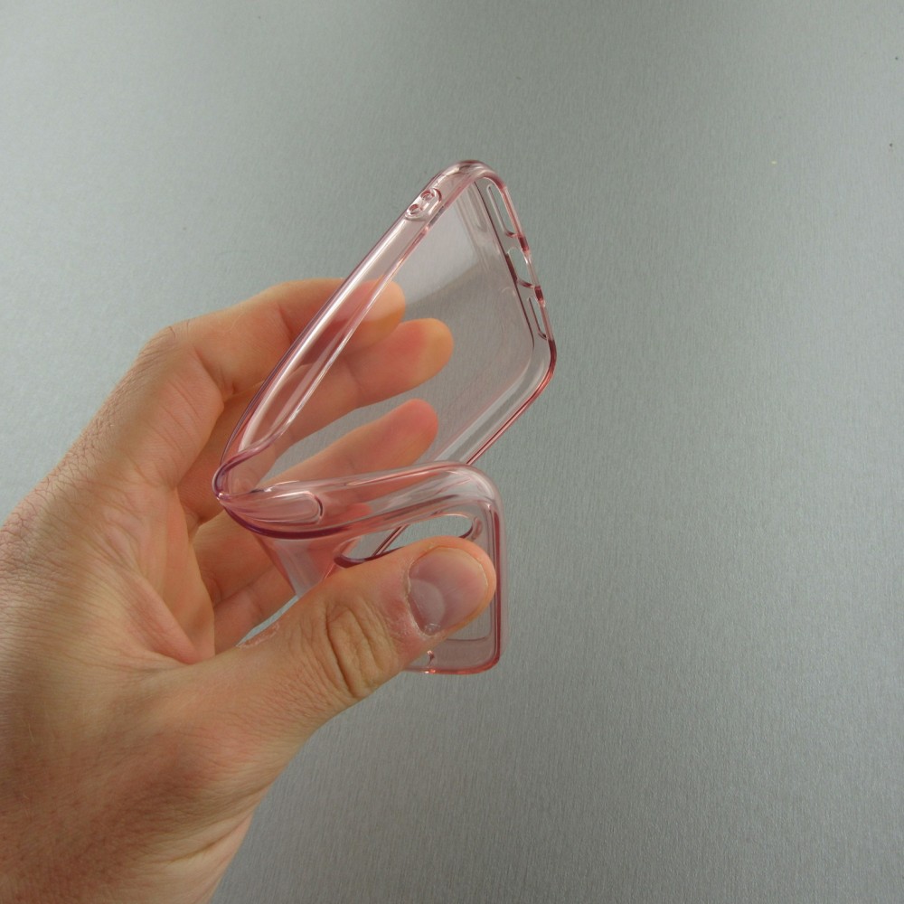 Hülle iPhone X / Xs - Gummi transparent - Hellrosa