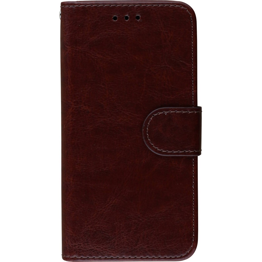 Coque iPhone X / Xs - Premium Flip - Brun