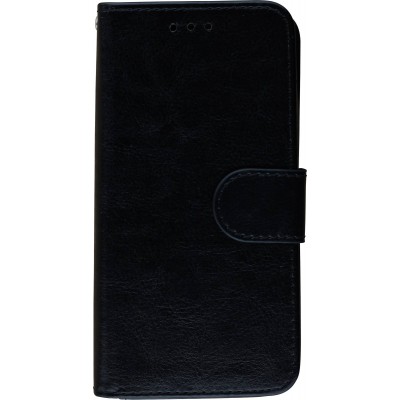 Coque iPhone X / Xs - Premium Flip cuir lisse porte-cartes - Noir
