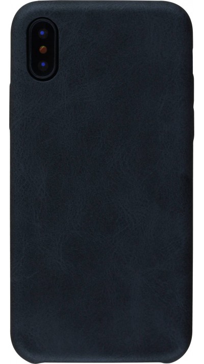 Coque iPhone X / Xs - Thin Leather - Noir