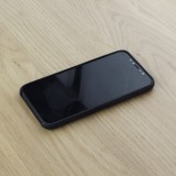 Hülle iPhone X / Xs - Thin Leather - Schwarz