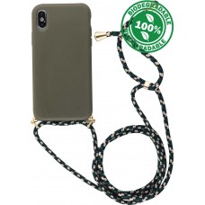 5,8 Display Étui de Téléphone avec Cordon Coque pour Smartphone Zhinkarts Collier pour Apple iPhone X/XS Ètuis à Bandoulière Camouflage Noir 