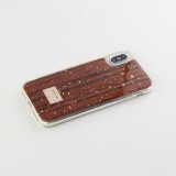 Coque iPhone X / Xs - Gold Flakes Brave bois foncé