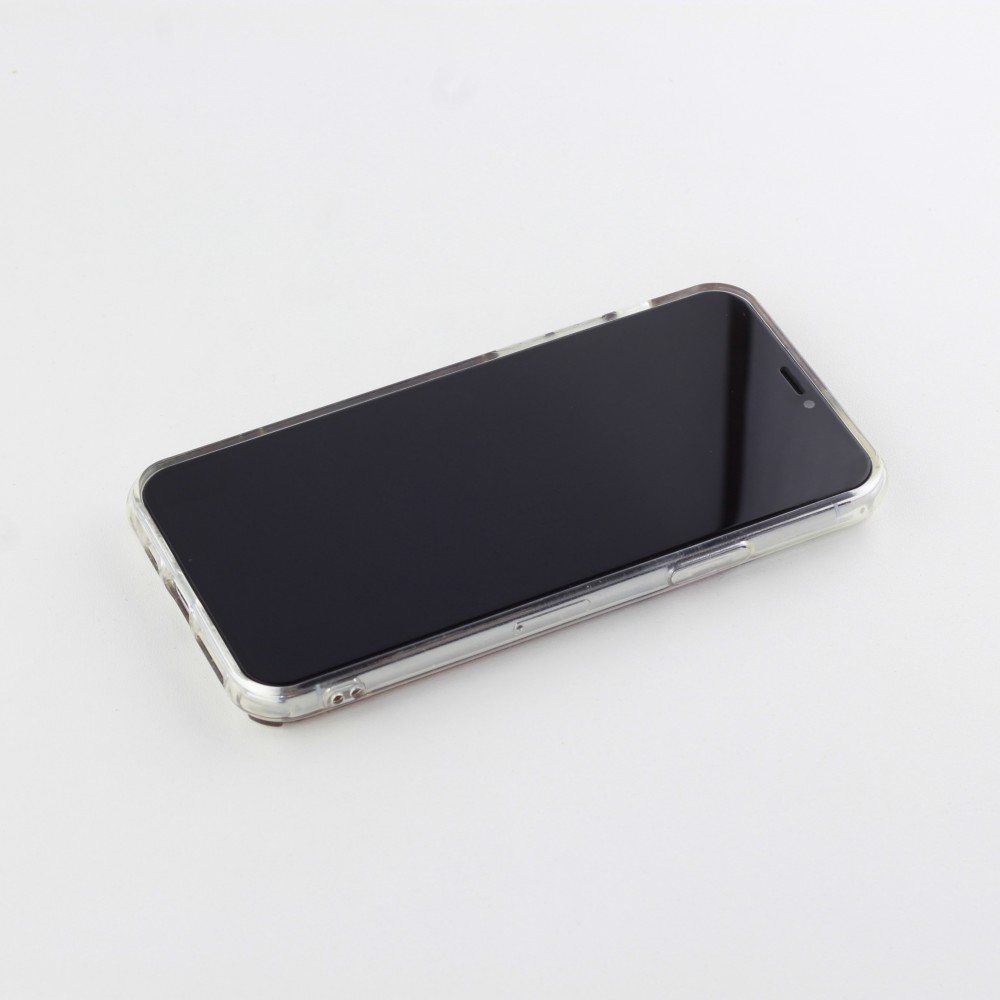 Coque iPhone X / Xs - Gold Flakes Brave bois foncé