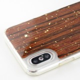 Coque iPhone X / Xs - Gold Flakes Brave bois foncé