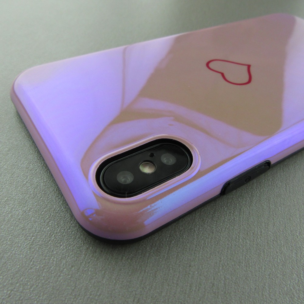 Coque iPhone X / Xs - Shine heart - Rose