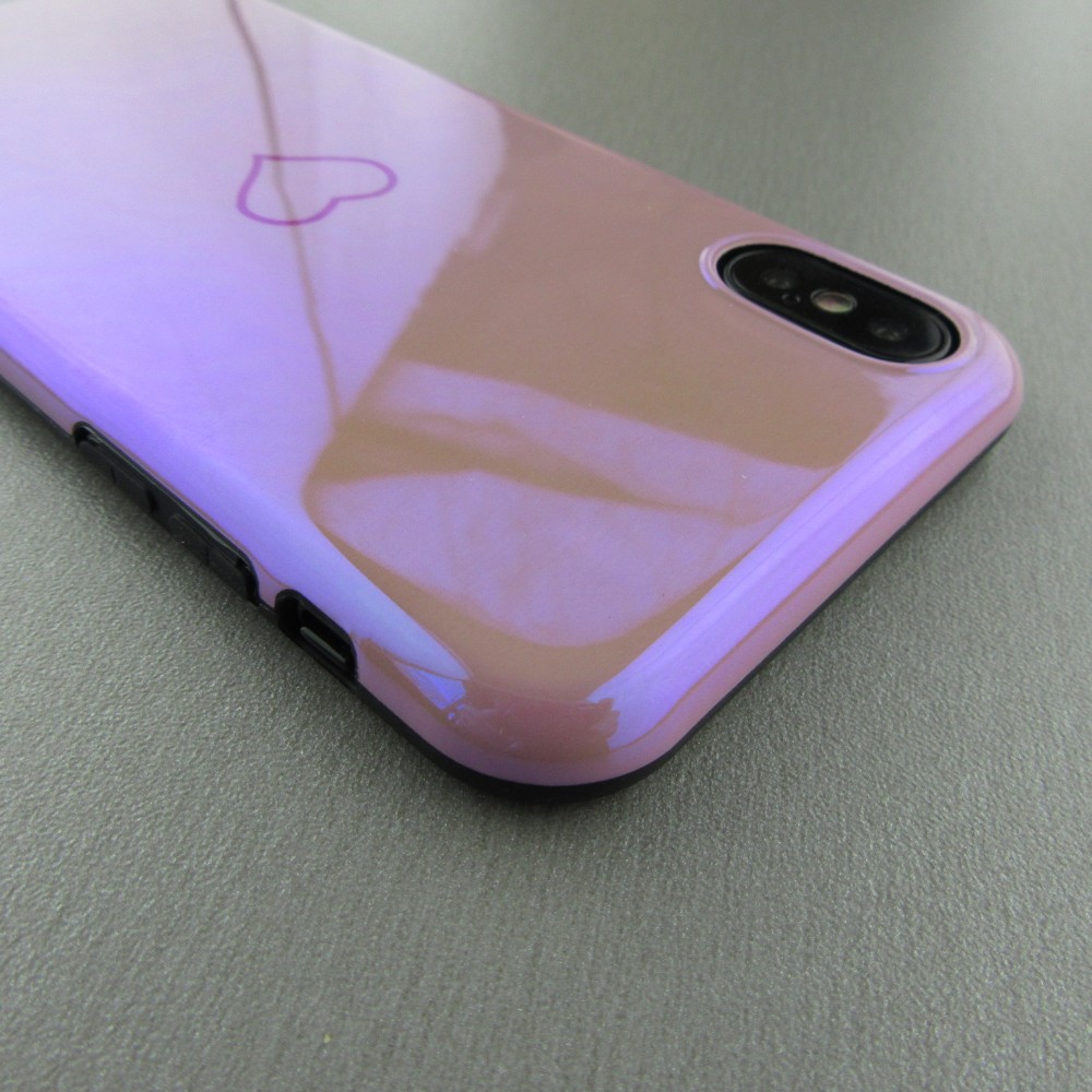 Coque iPhone X / Xs - Shine heart - Rose