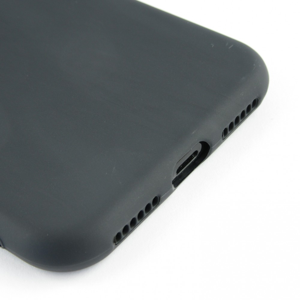 Coque iPhone X / Xs - Silicone Mat Coeur - Noir