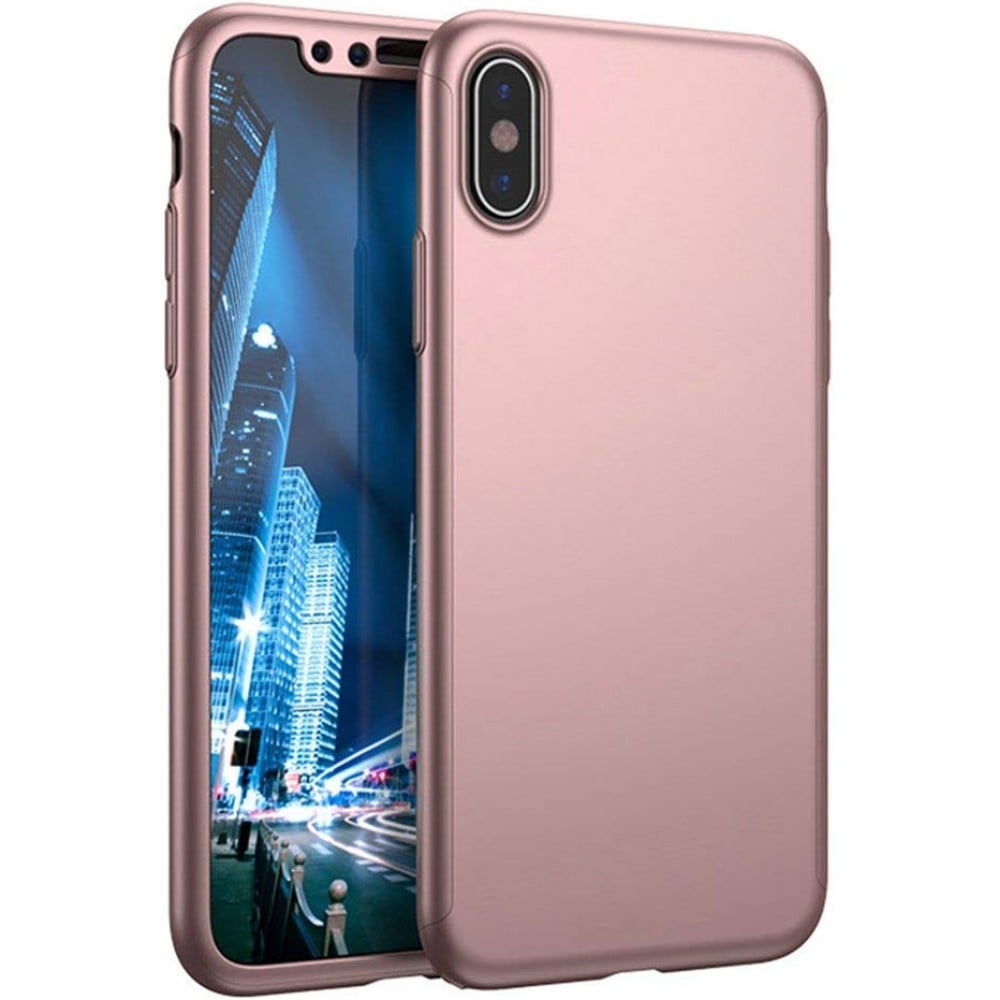 Hülle iPhone Xs Max - 360° Full Body gold - Rosa