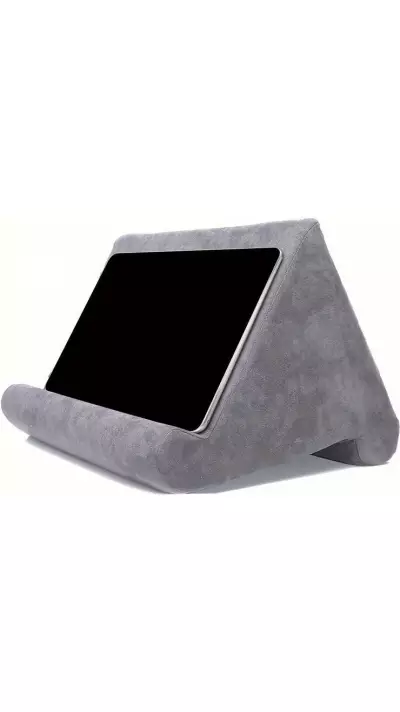 Coussin support doux et confortable pour smartphones, tablettes ou écran - Gris