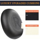 Coussinets de remplacement cuir doux pour Jabra Evolve2 65 / Evolve2 40 / Elite 45h - Noir