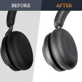 Coussinets de remplacement cuir doux pour Jabra Evolve2 65 / Evolve2 40 / Elite 45h - Noir