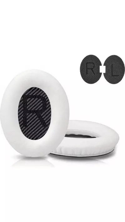 Coussinets d'oreille de rechange pour écouteurs Bose QuietComfort QC2/QC15/QC25/QC35/QC45/SoundLink/SoundTrue - Blanc
