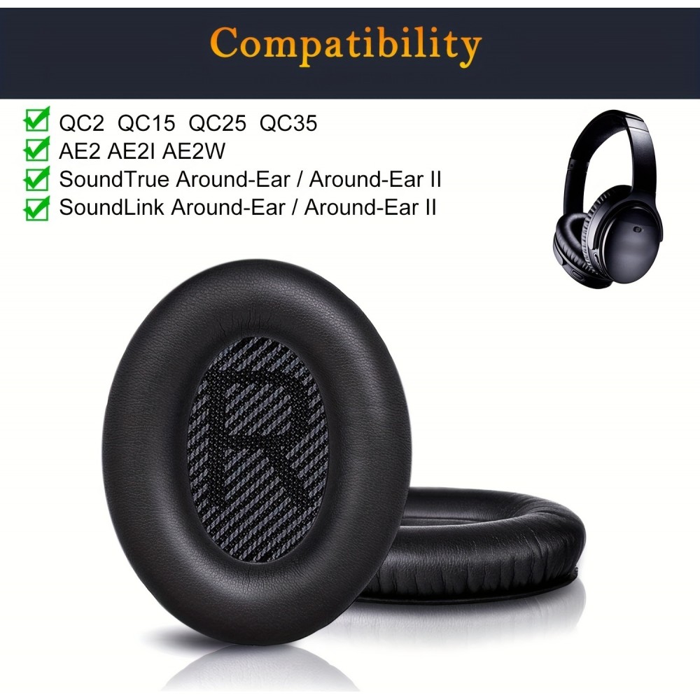 Coussinets d'oreille de rechange pour écouteurs Bose QuietComfort QC2/QC15/QC25/QC35/QC45/SoundLink/SoundTrue - Blanc