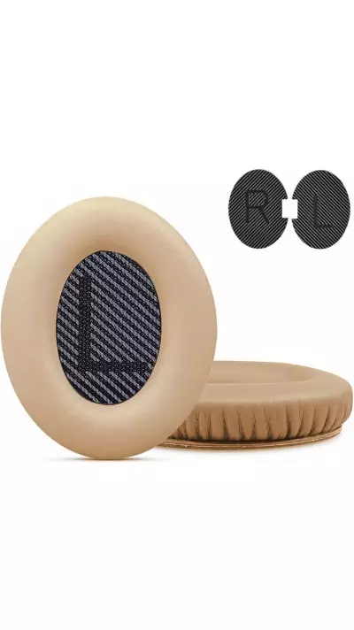 Coussinets d'oreille de rechange pour écouteurs Bose QuietComfort QC2/QC15/QC25/QC35 - Beige