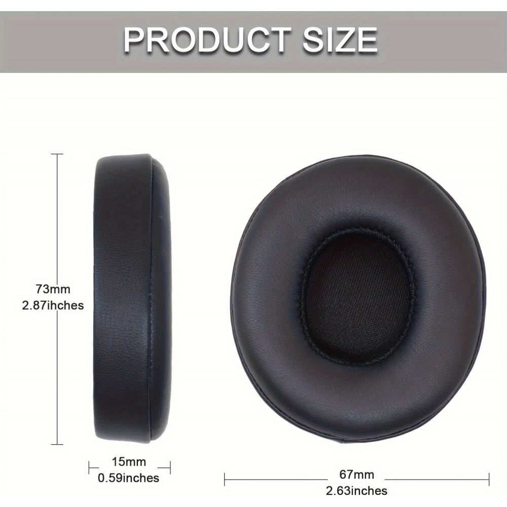 Coussinets oreillettes remplacement pour casque Beats Solo 2 / 3 (set de 2 pièces) - Noir