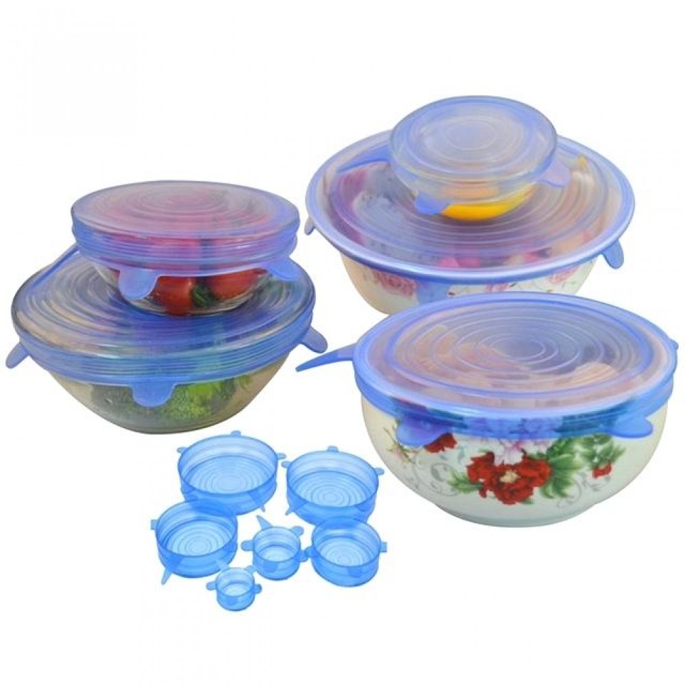 Set de couvertures élastiques en silicone pour conserver la fraîcheur des aliments/légumes/fruits - 6 tailles