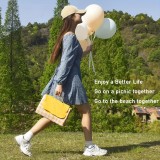 Couverture de pique-nique grande taille portable pour plage/camping (200 x 200 cm) pliable avec sac de rangement - Jaune