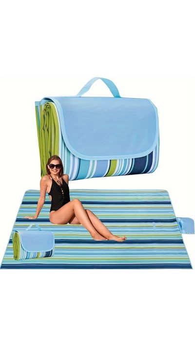 Couverture de pique-nique imperméable extra-large portable anti-sable pour camping plage et parc (200 x 200 cm)
