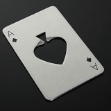 Flacher Aluminium Flaschenöffner im "Ace of spades" Poker Karte Design - Silber