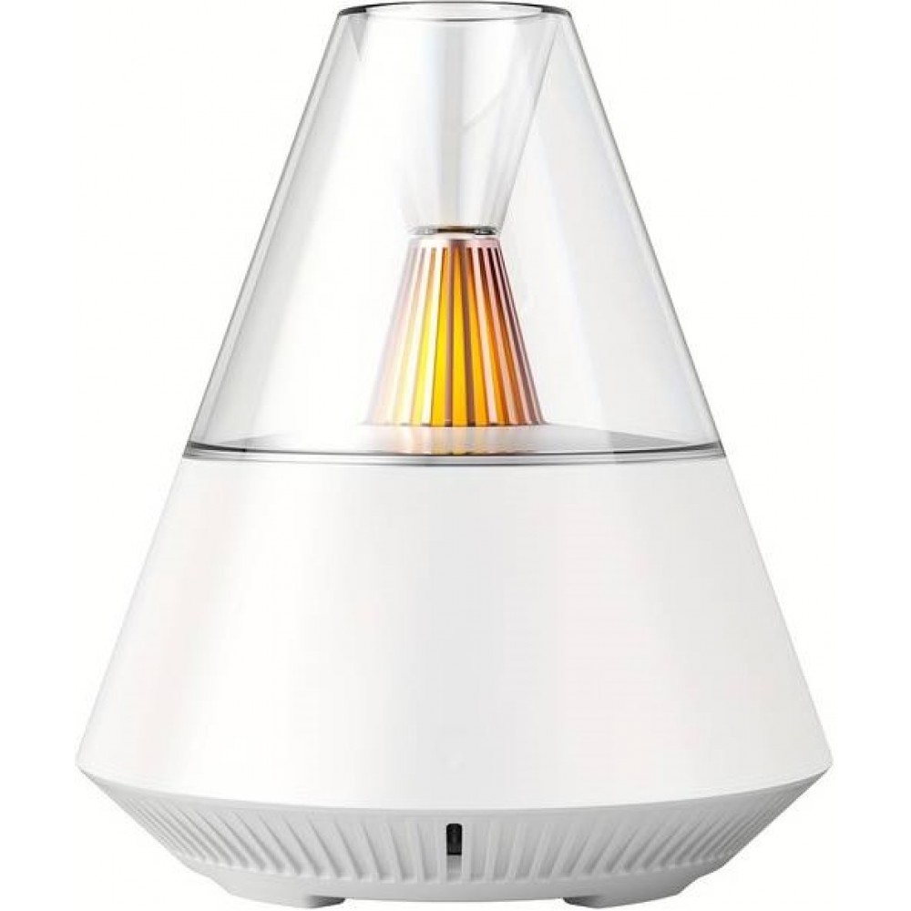 Diffuseur des huiles essentielles 3 en 1 humidificateur & lumière de nuit design volcan + télécommande - Blanc