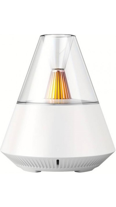 Diffuseur des huiles essentielles 3 en 1 humidificateur & lumière de nuit design volcan + télécommande - Blanc
