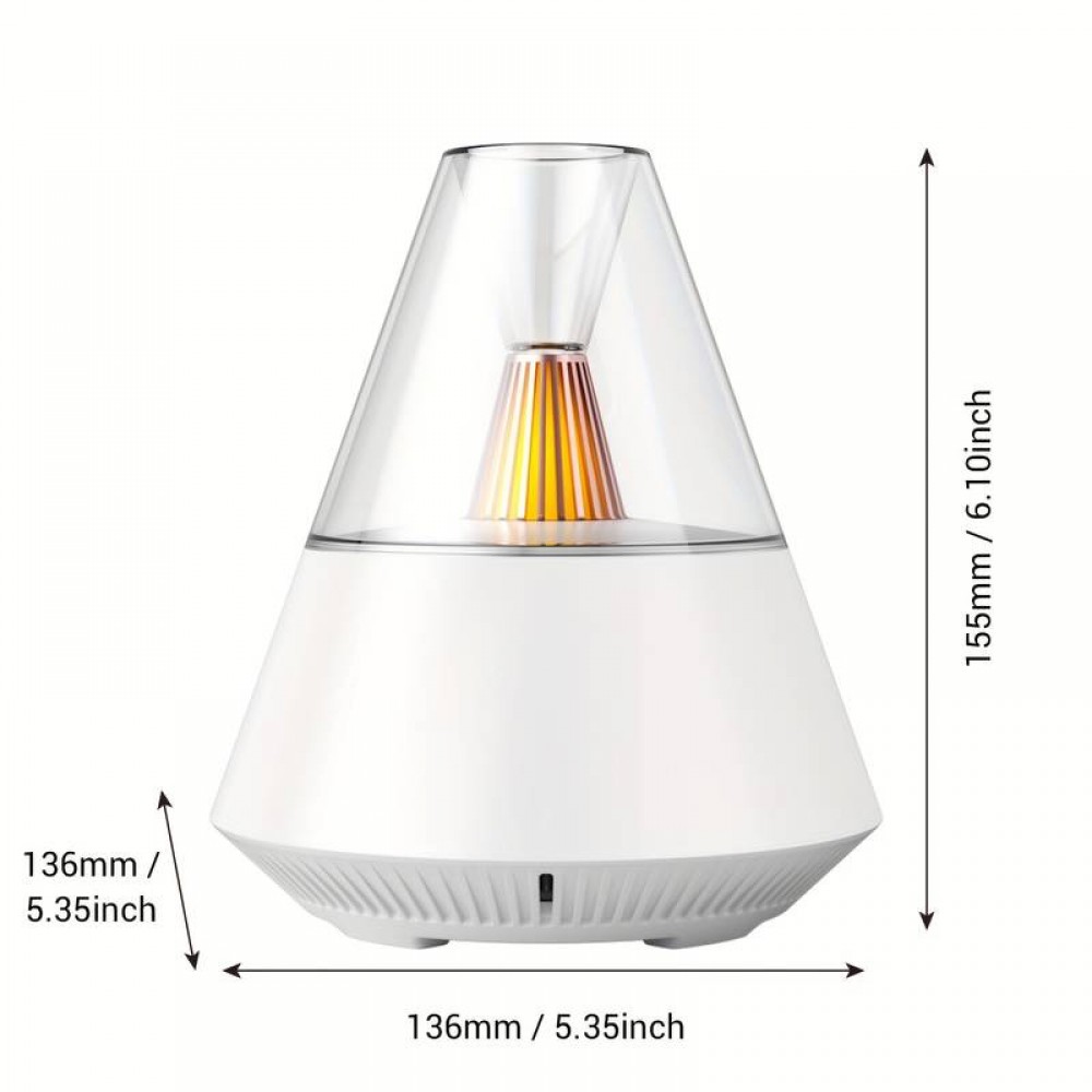 Diffuseur des huiles essentielles 3 en 1 humidificateur & lumière de nuit design volcan + télécommande - Blanc