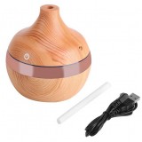 Diffuseur humidificateur Wooden Look bois design 300ml avec lumière LED - Brun clair