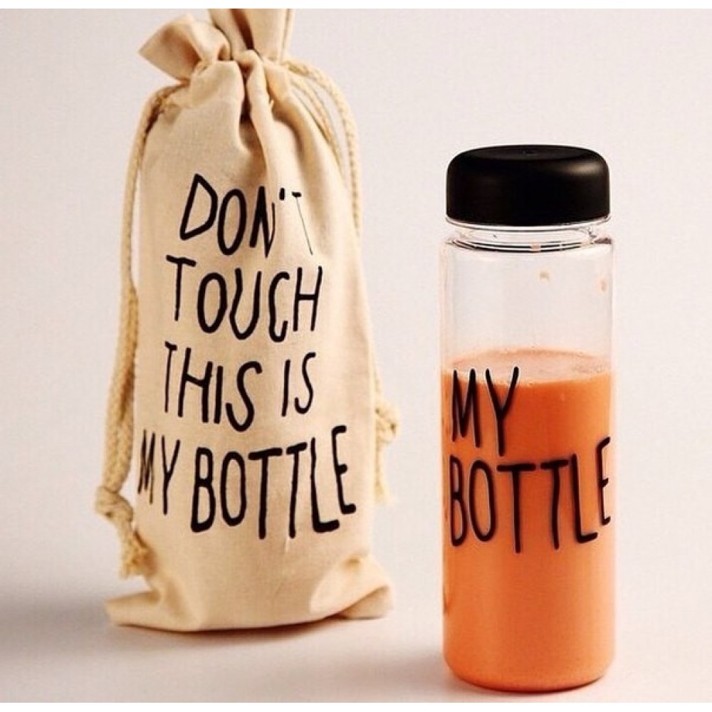 Gourde scellable "Don't touch my bottle" avec sac de transport inclus