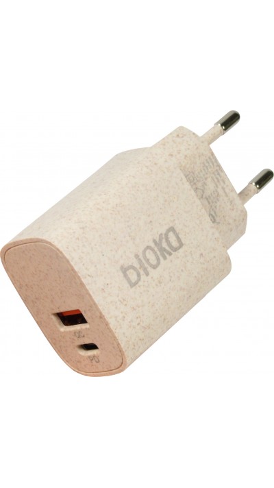 Doppel Adapter 20W - Bioka biologisch abbaubar Eco-friendly USB-C Power Delivery